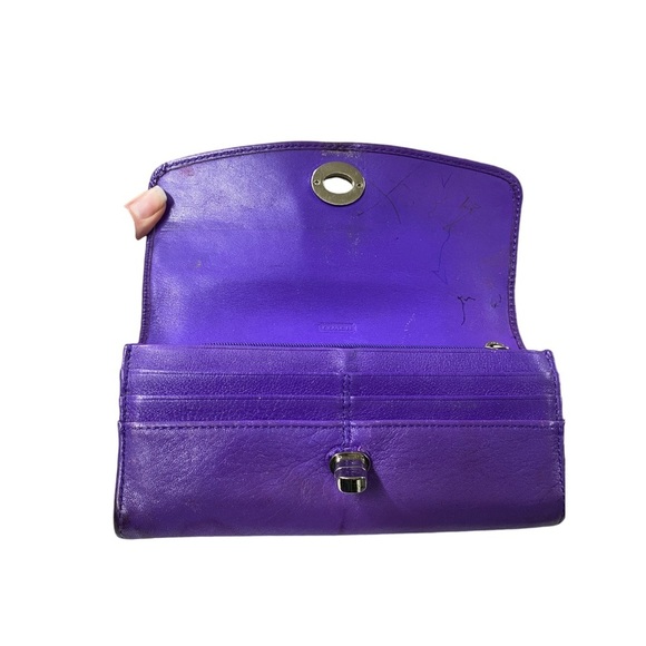 Coach Purple leather vintage folded wallet - Picture 6 of 10